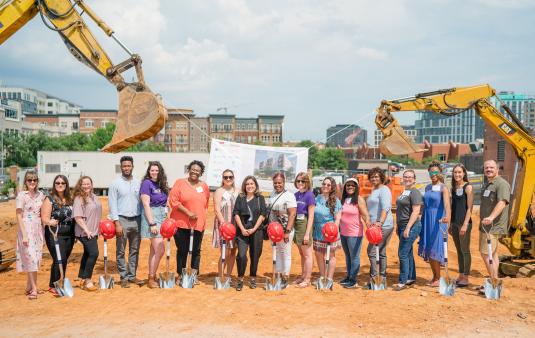 DC SAFE staff and supporters at the groundbreaking of its new SAFE Space shelter, a project funded by BlueHub.
